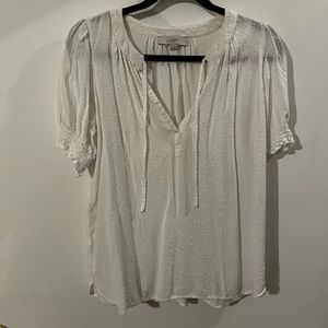 LOFT white, patterned blouse